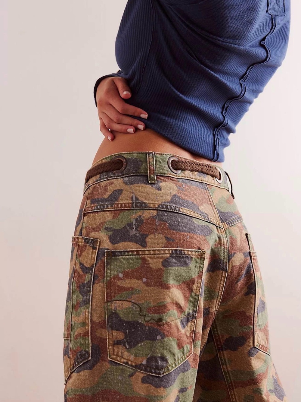 We The Free Women's Camo Boyfriend Jeans - Green/Brown